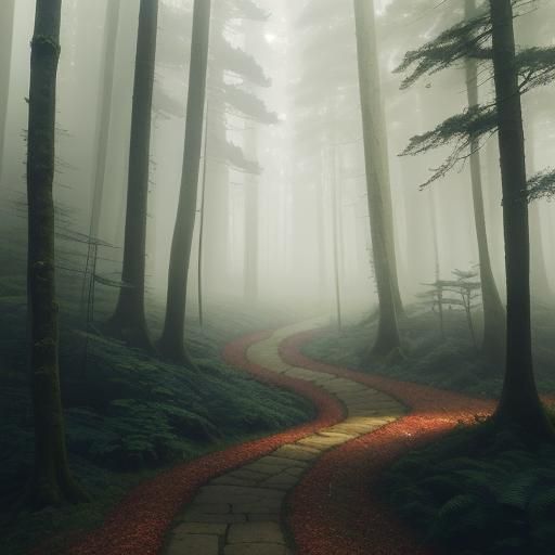 Mystical Forest Path to Towering Spire