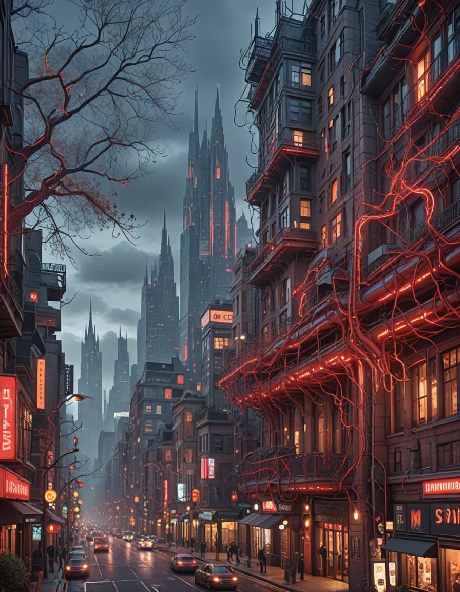 City of Bioluminescent Towers