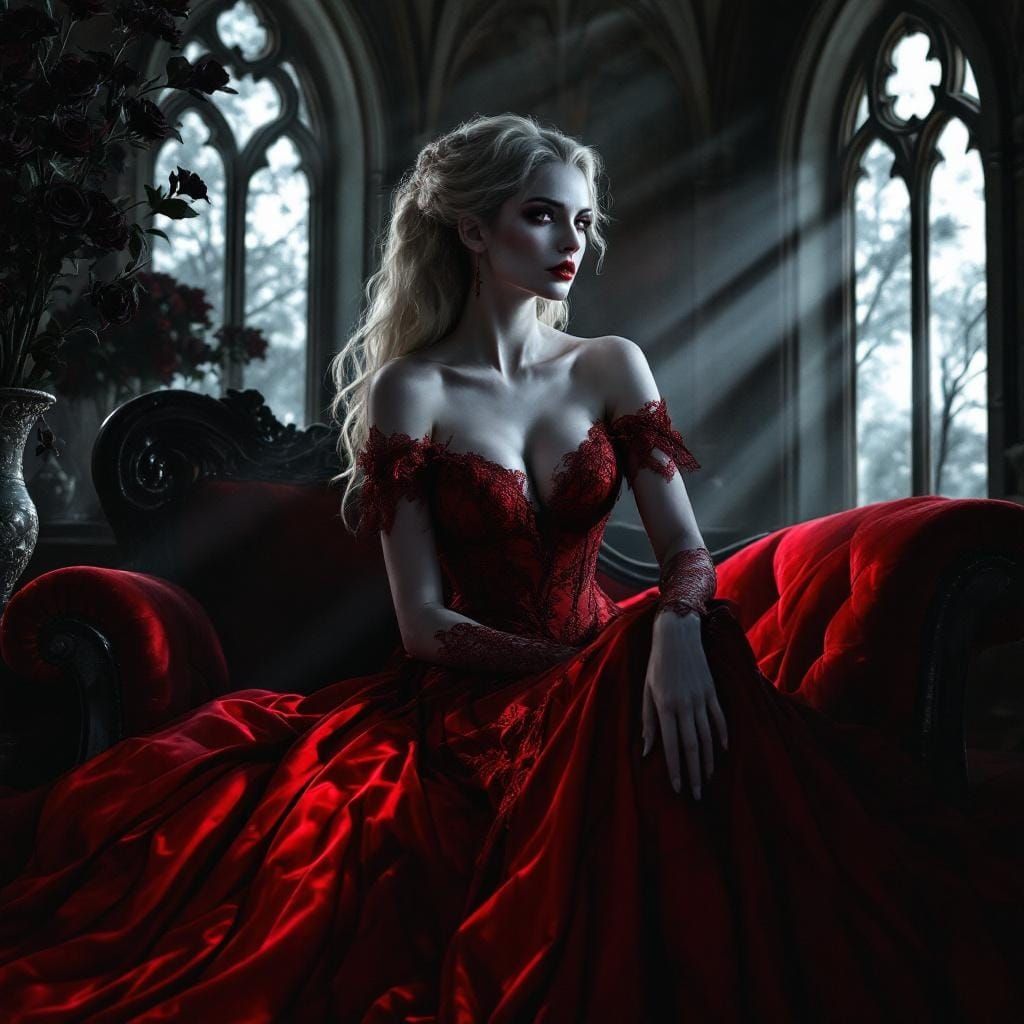 Countess Dracula: Gothic Portrait in Moonlight