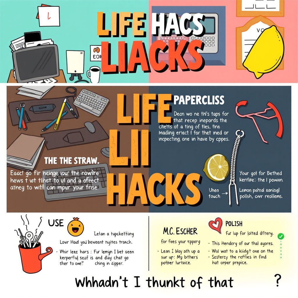 Life Hacks Infographic: Organize Your Workspace Creatively