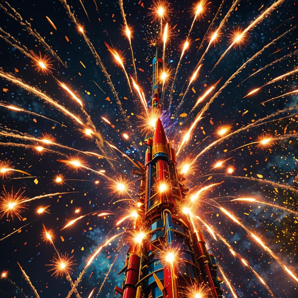 Explosive Firework Rocket in Wong Dai Style