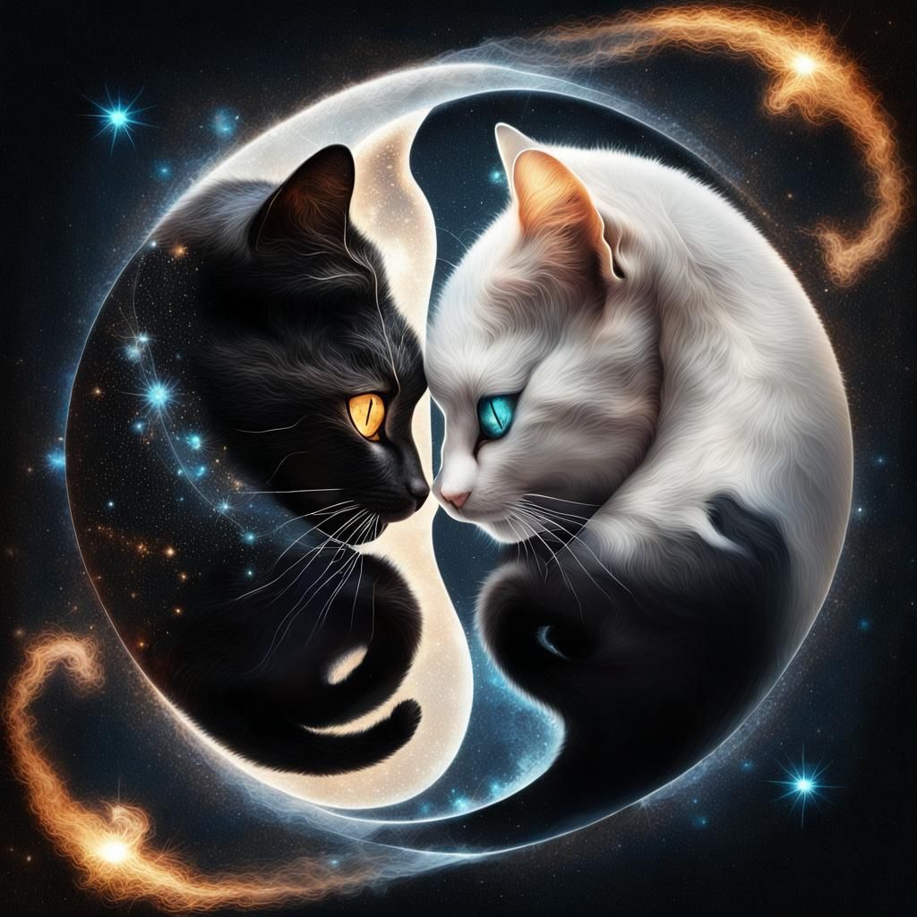 Yin Yang Cats (in love)