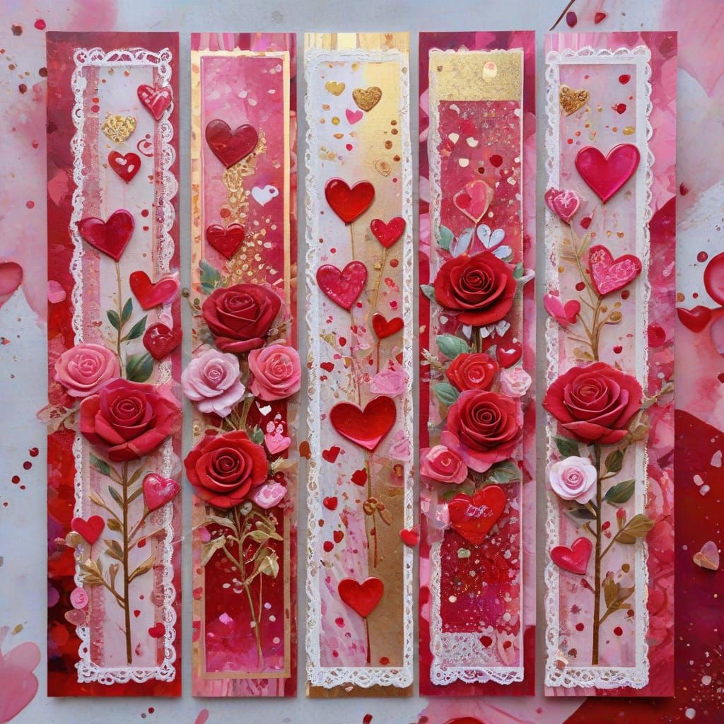 Vibrant Valentine Scenes in Watercolor Mixed Media