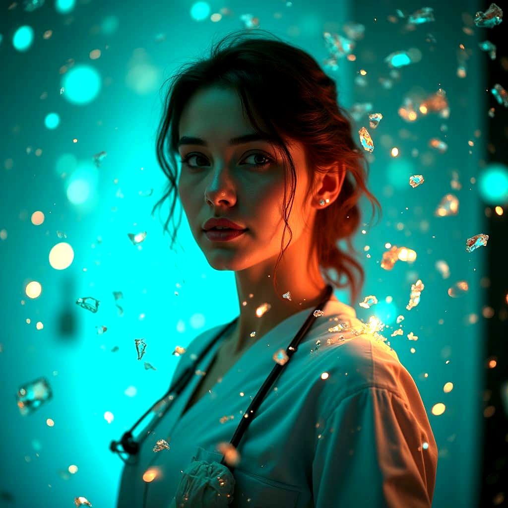 Neon Noir Portrait of a Crystal Nurse