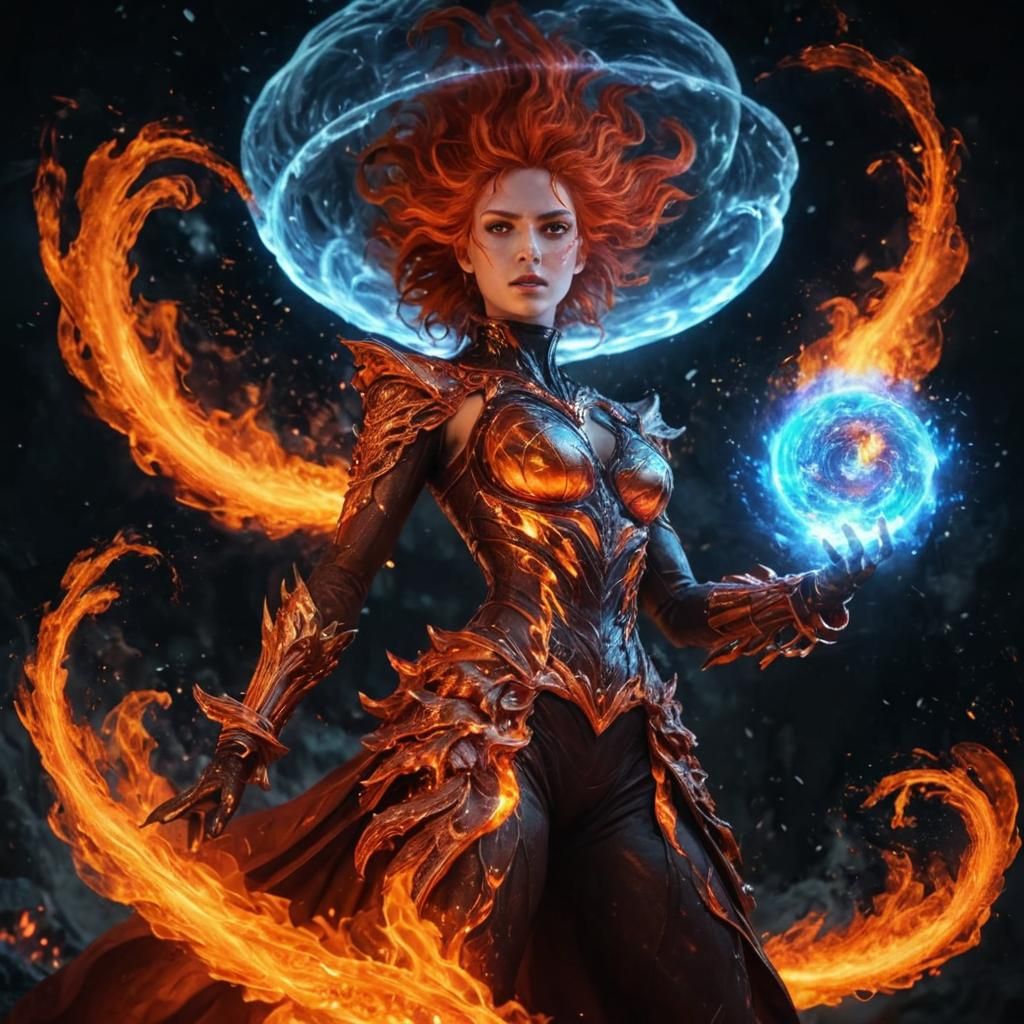 Ethereal Fire Elemental in a Cosmic Inferno