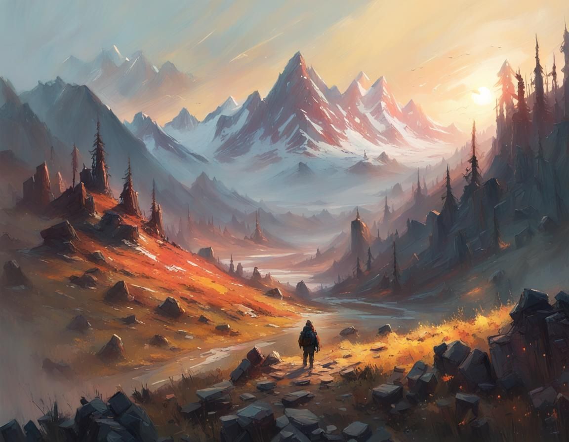 Majestic Mountain Landscape at Sunrise