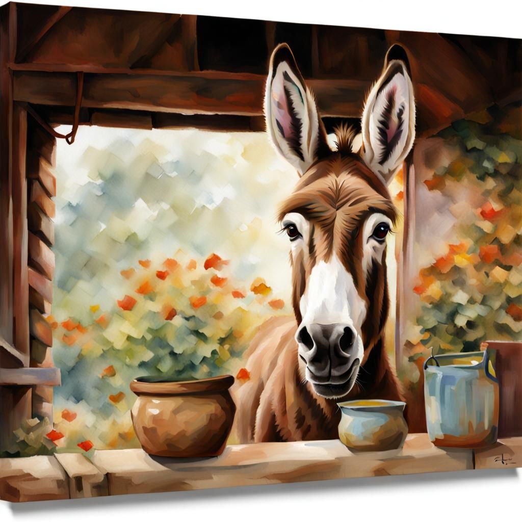 Realistic AI Image of a Donkey