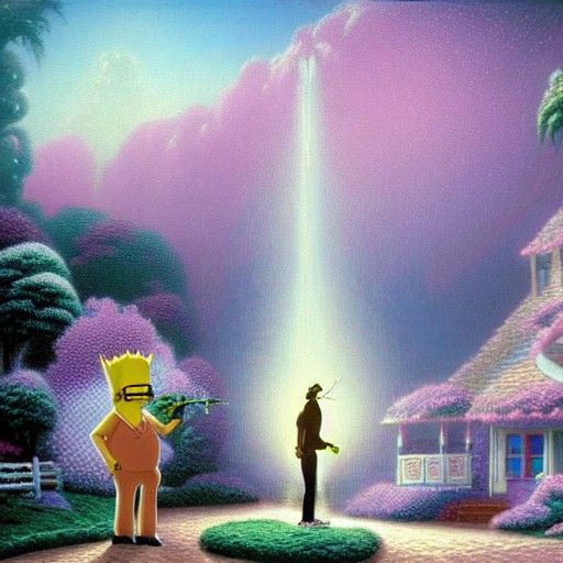 Simpsons Family in Ethereal Fantasy Art