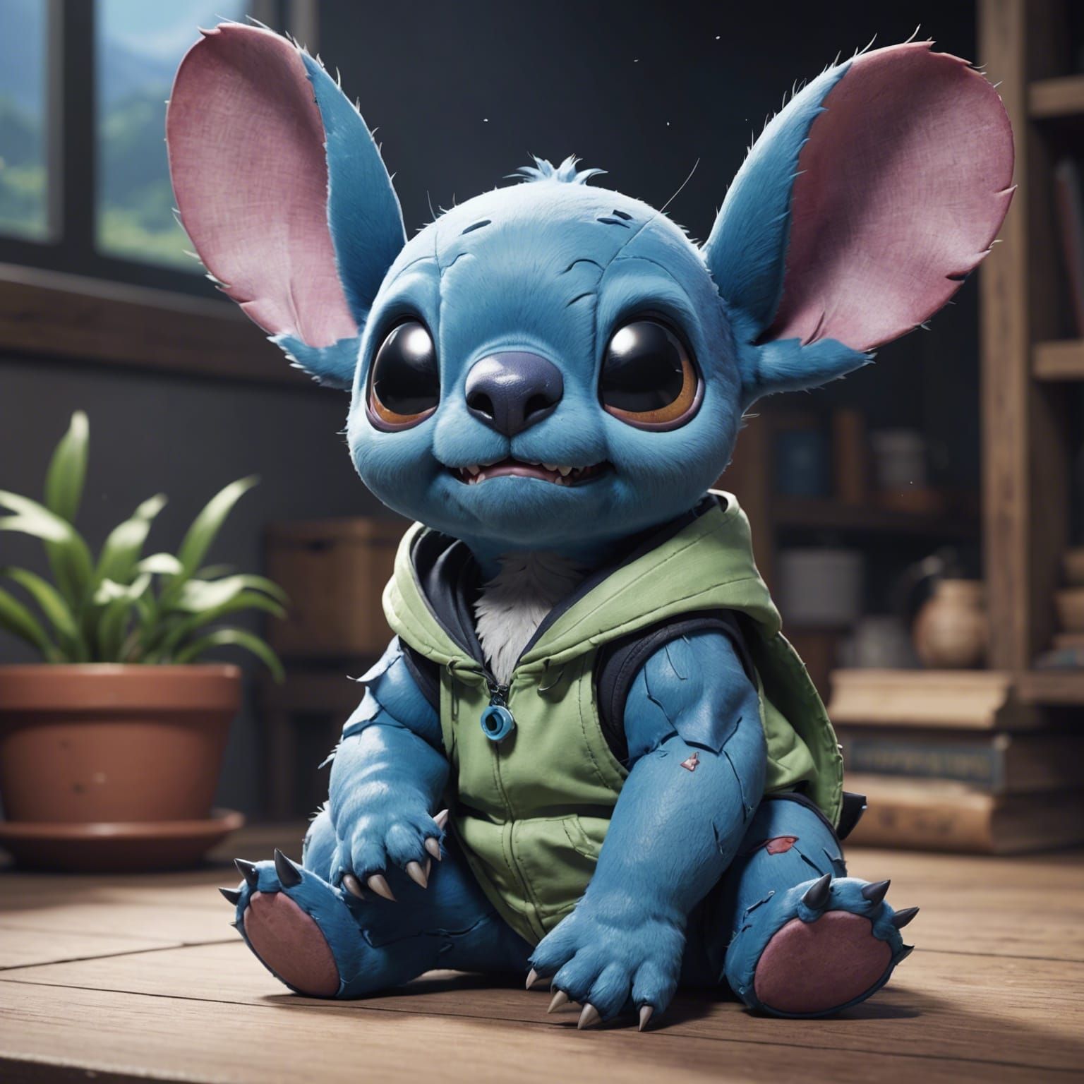 Detailed 3D Anime Stitch Inspired by WLOP