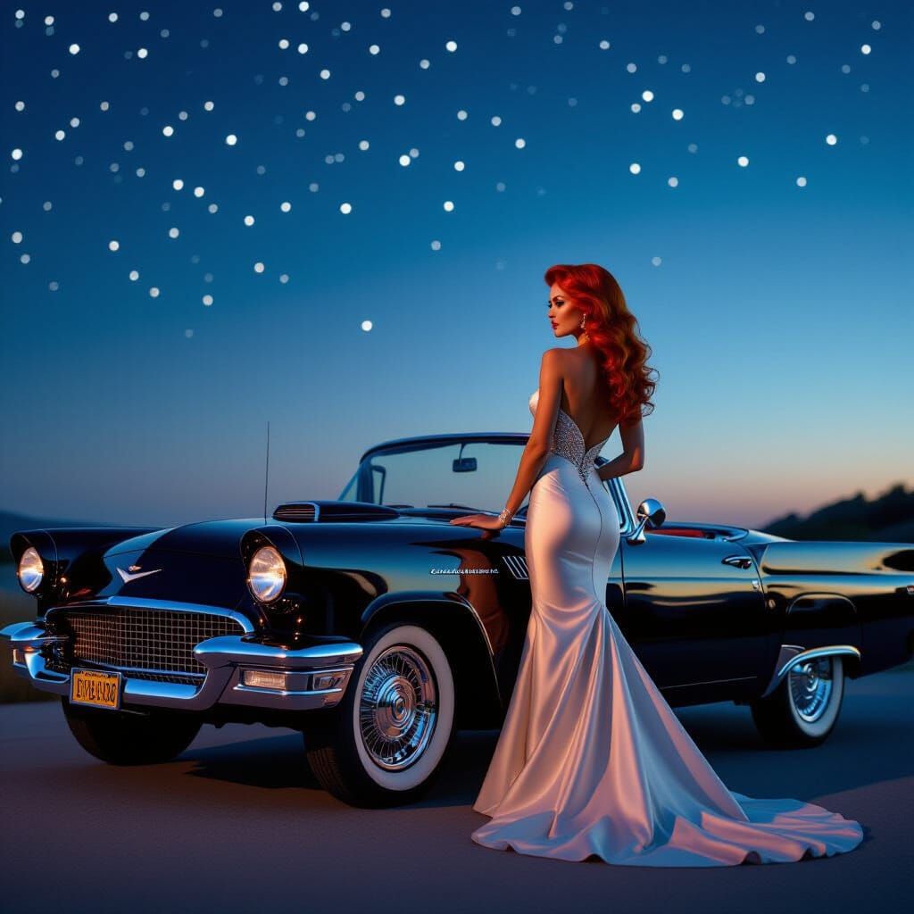 A breathtaking portrait of a woman with fiery red hair, remi...