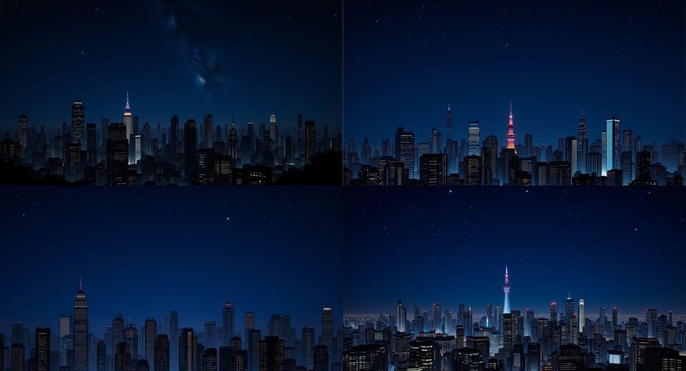 Starry Tokyo Night Sky in Hyperrealistic Photography