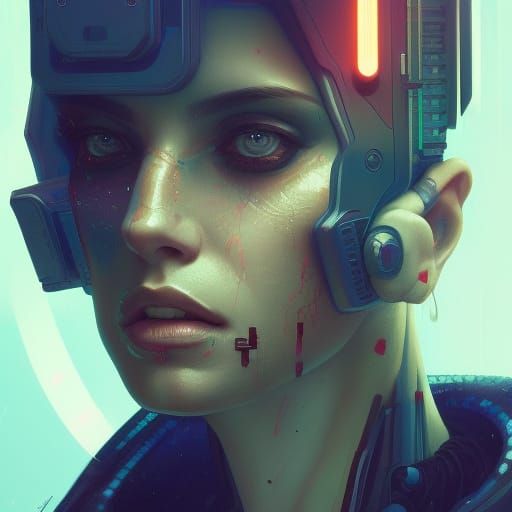 Cyberpunk Portrait in Hyperdetailed Digital Art Style