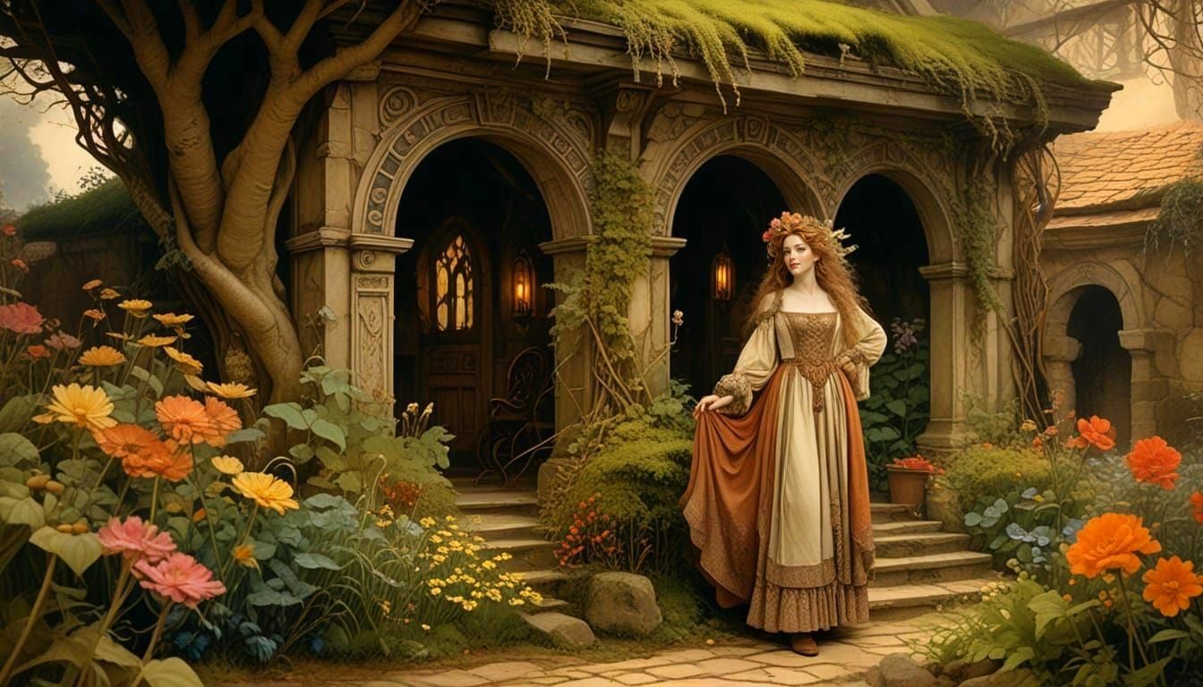 Matronly Goddess in Earthy Cottage