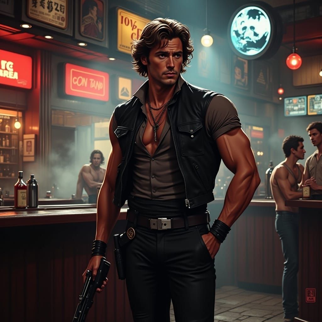 Hans Solo in Gritty Sci-Fi Cantina