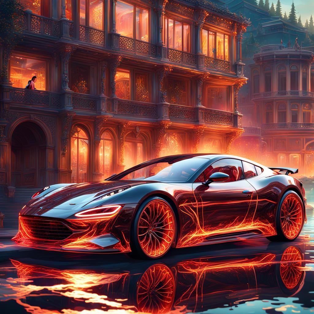 Sports car flame