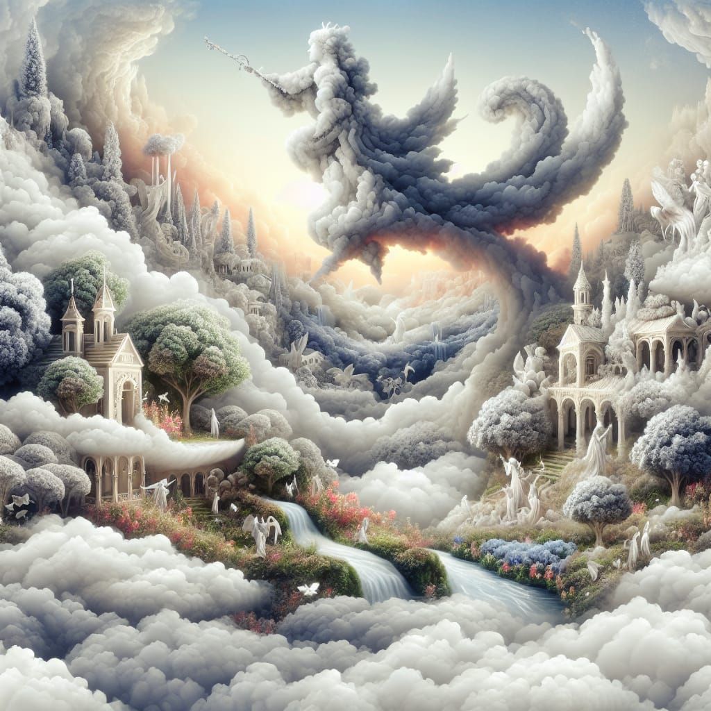 Cloud Paradise: Dreamlike Landscape of Imagination
