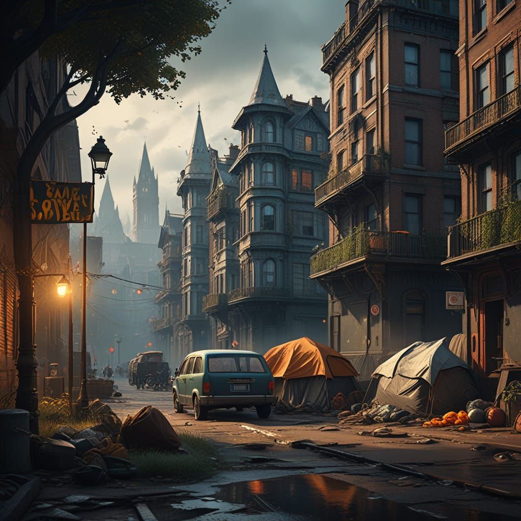 World Homeless Day: A Detailed Fantasy Matte Painting