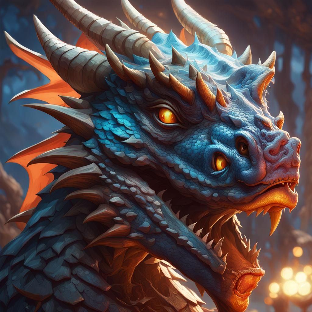 Detailed Dragon Portrait Concept Art