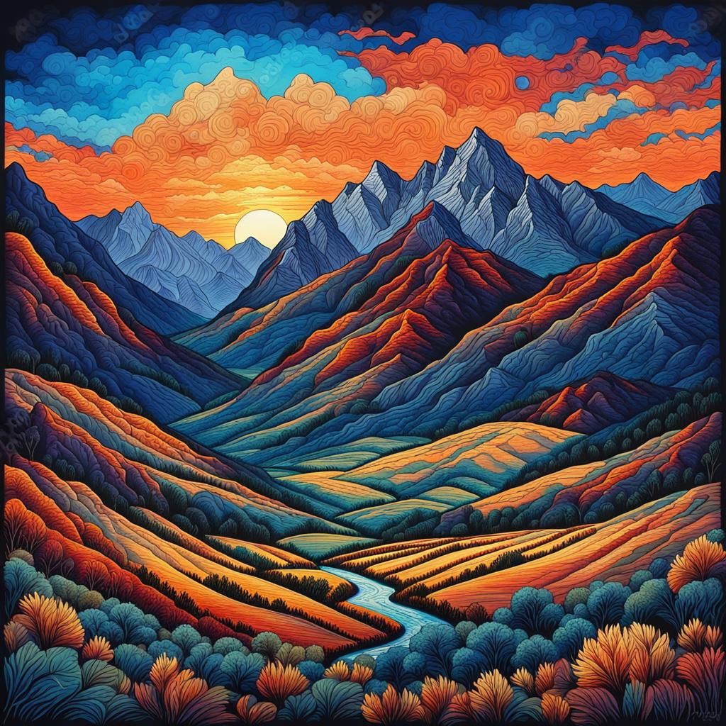 Poster-Style Landscape