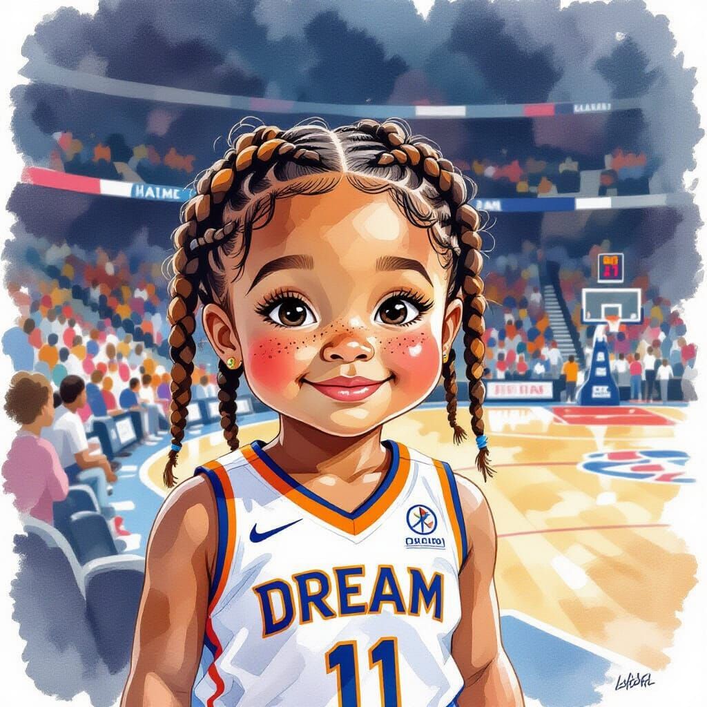 Curious Girl Attends Atlanta Dream Game