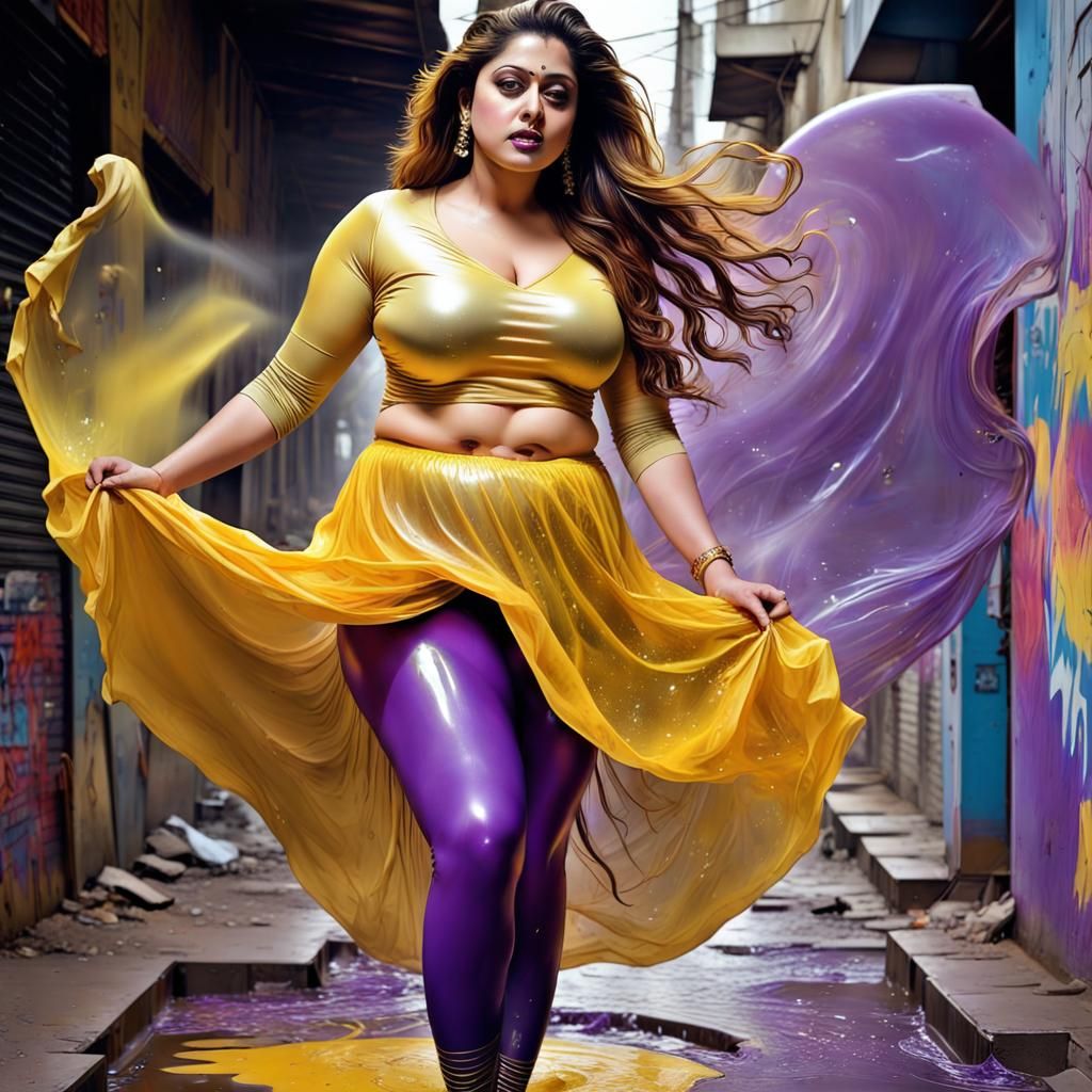 Indian Actress in Graffiti Art Style