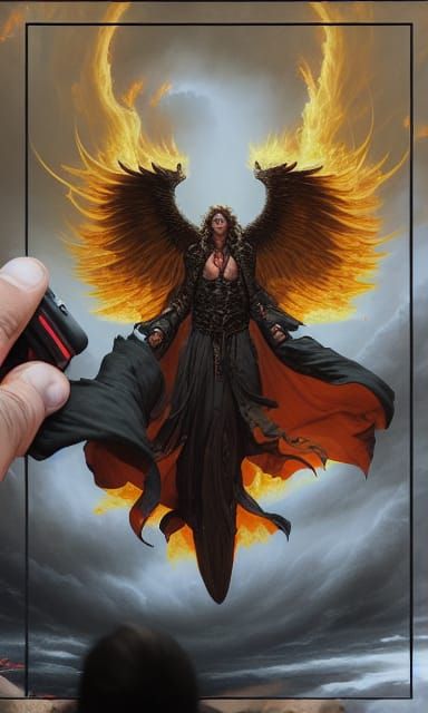 Fierce Phoenix Lord Portrait in Dark Fantasy Style