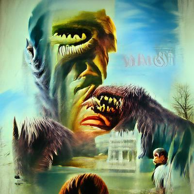 Giant Monster Attacks City: Classic Movie Poster