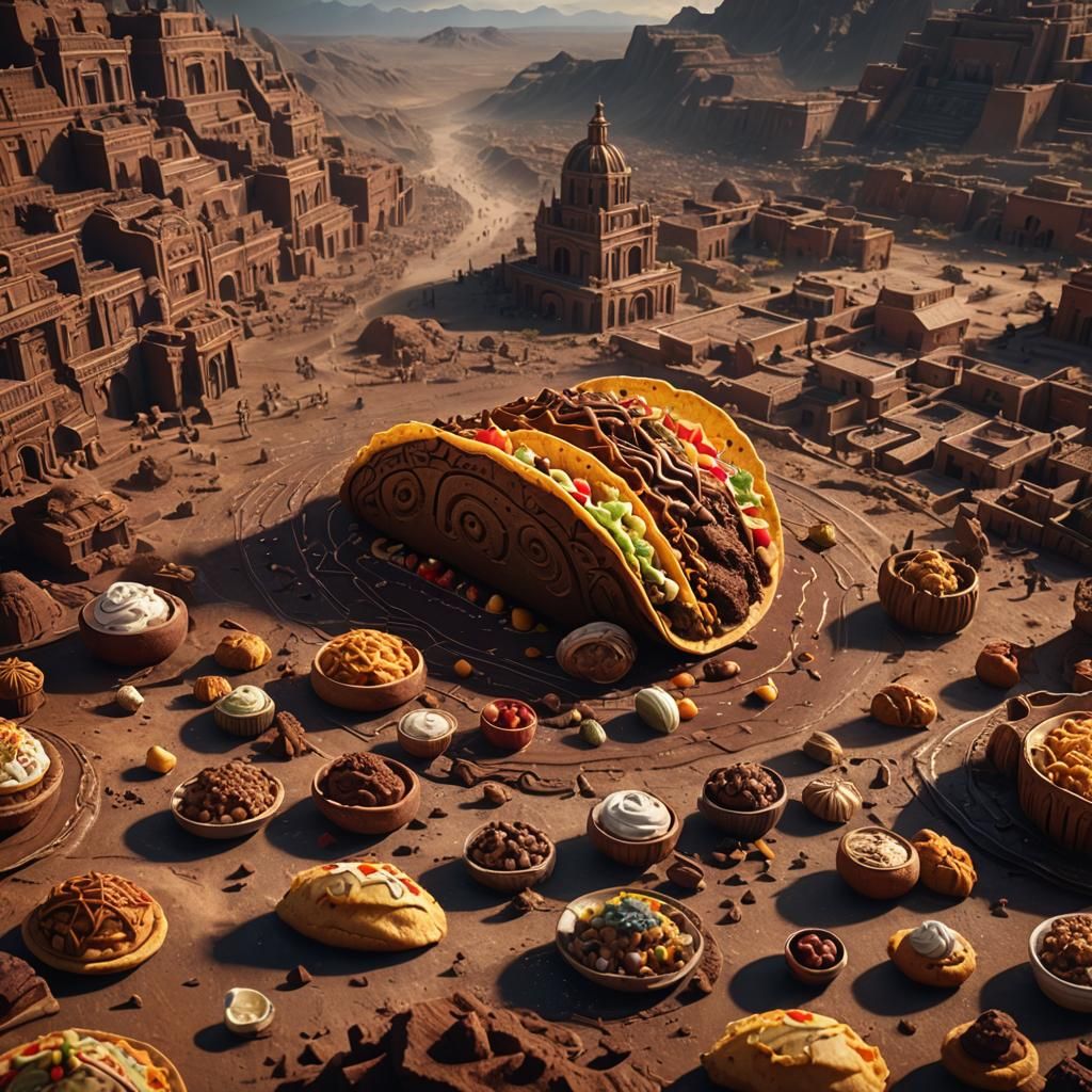 Choco Taco in Mexican Boulevard Digital Painting