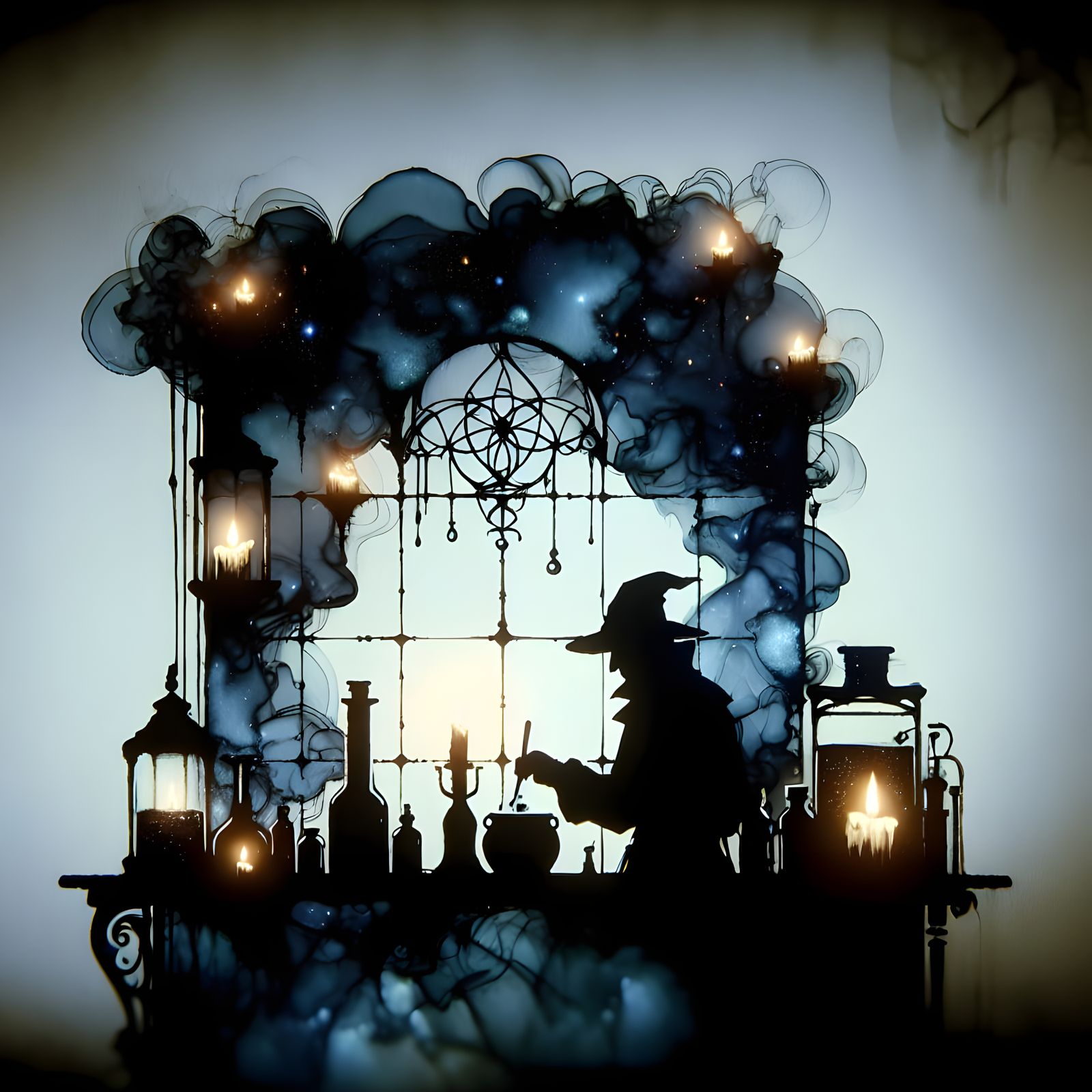 Steampunk Alchemist in Candlelit Shadows