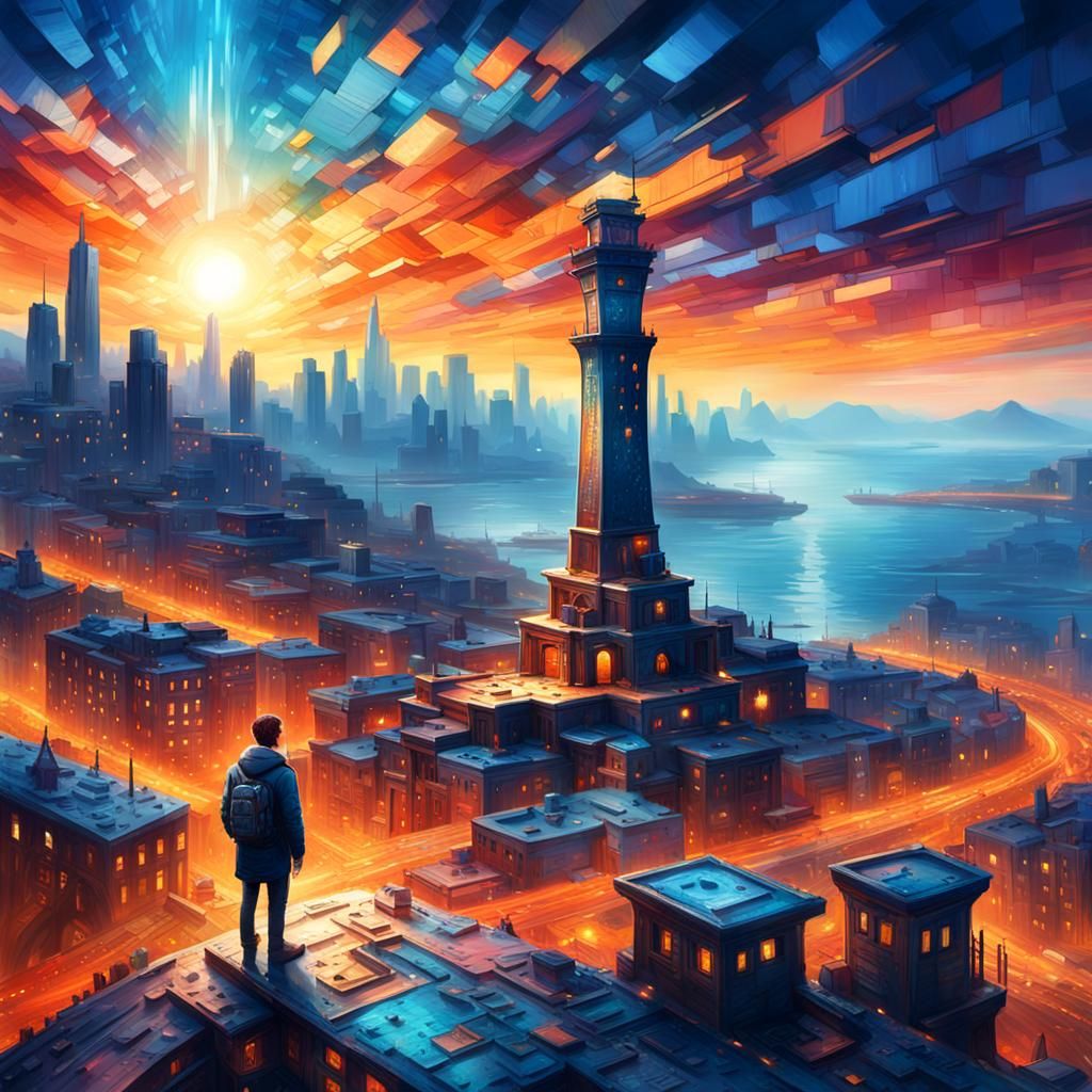 Vibrant Cityscape with Intricate Details in Hyperrealistic S...