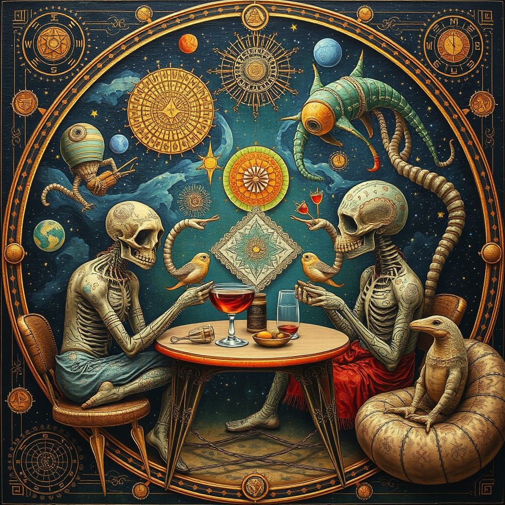 Psychedelic Utopia: A Maximalist Oil Painting