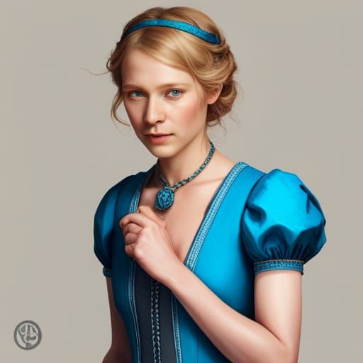 Alice in Wonderland Portrait in Art Nouveau Style