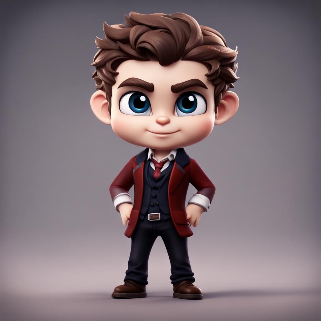Hyperrealistic Chibi Stefan Salvatore from Vampire Diaries