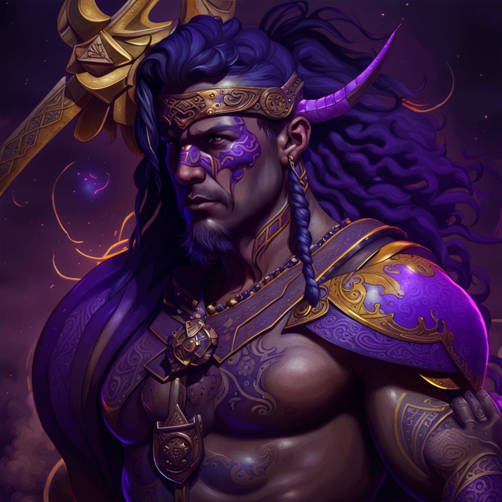 Sagittarius Taurus Warrior with Samoan Tattoos