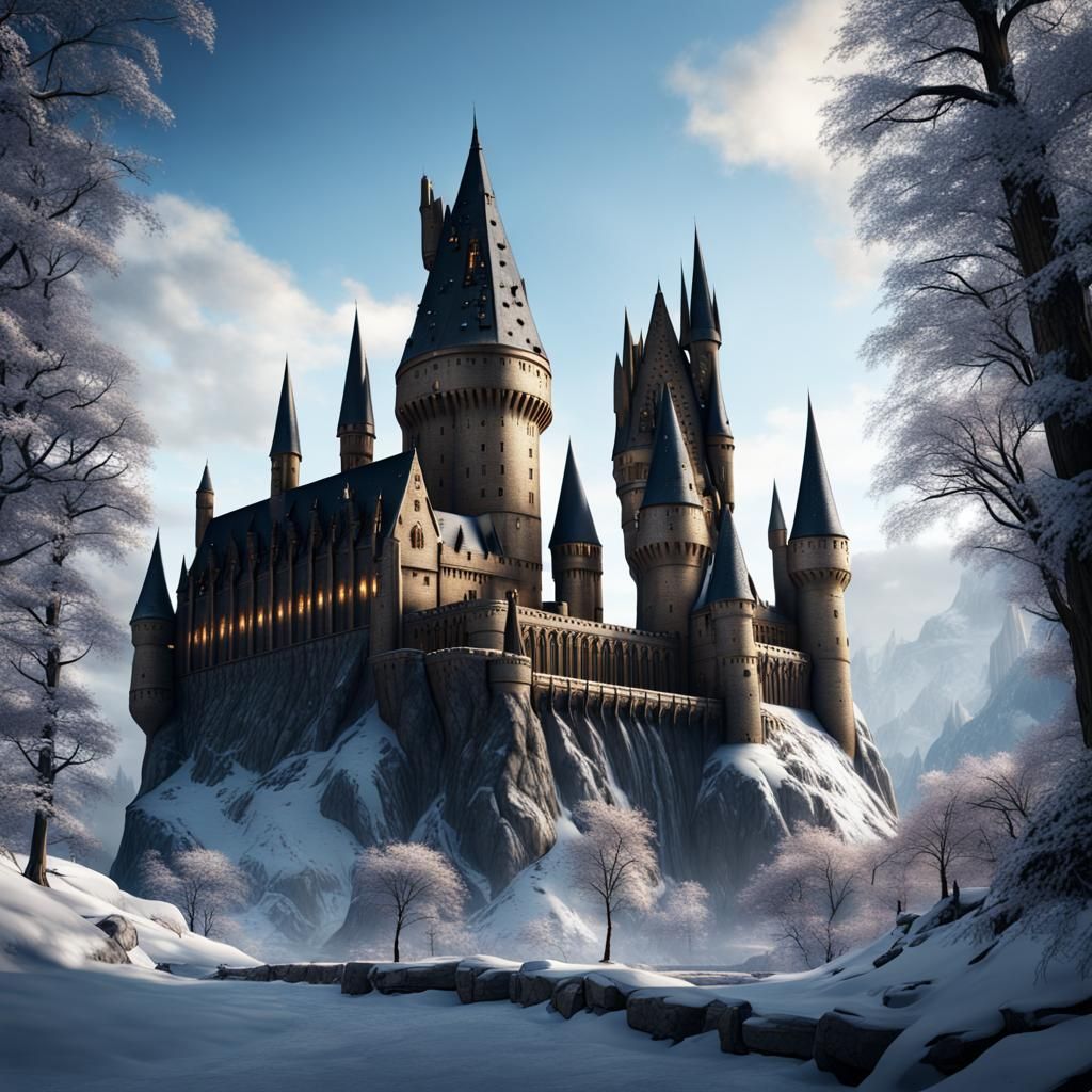 Hogwarts Castle Winter Matte Painting