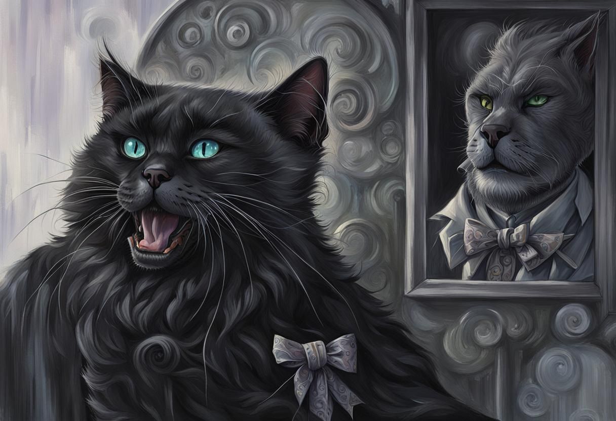 Master and margarita novel, black cat character, painting, m...