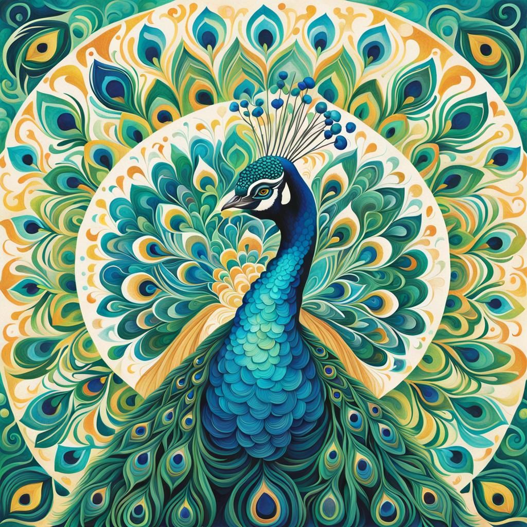 surrealist peacock