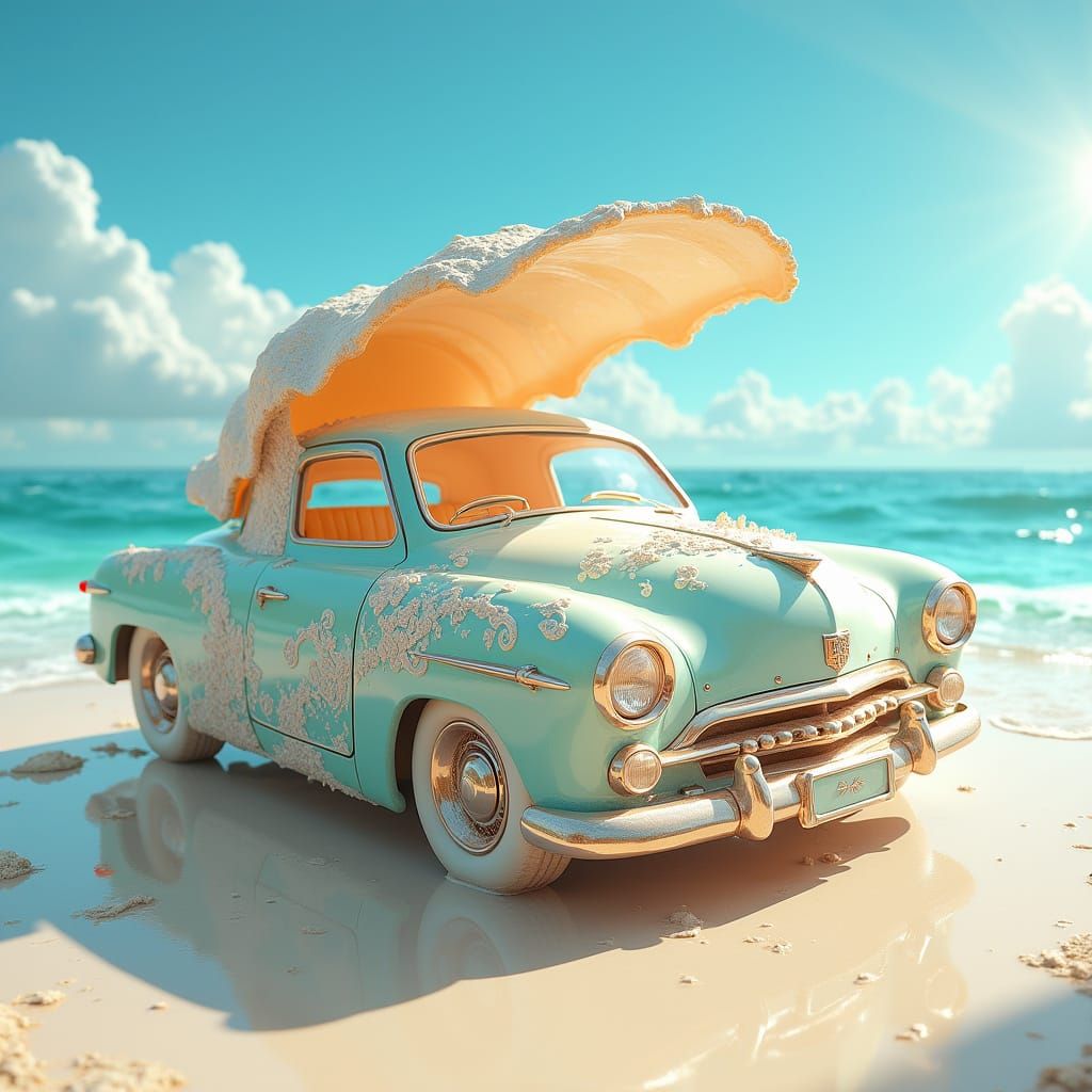 Seashell Car Reveals Stream in Miyazaki Style