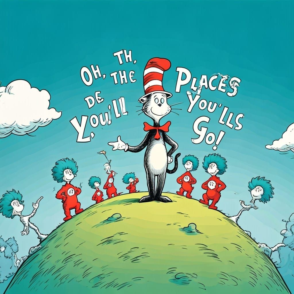 Chibi Cat in the Hat in Whimsical World
