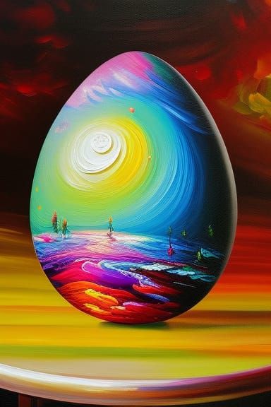 Mystical Easter Egg in Neo-Impressionist Style