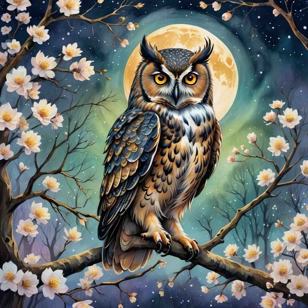 Whimsical Owl in Winter Village Concept Art