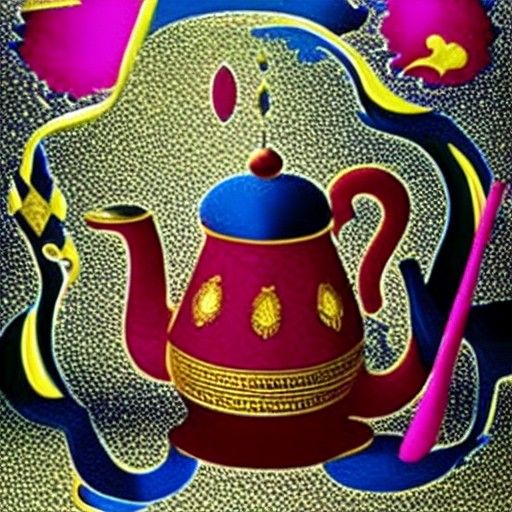 Genie Emerges from Teapot in Photorealistic Style