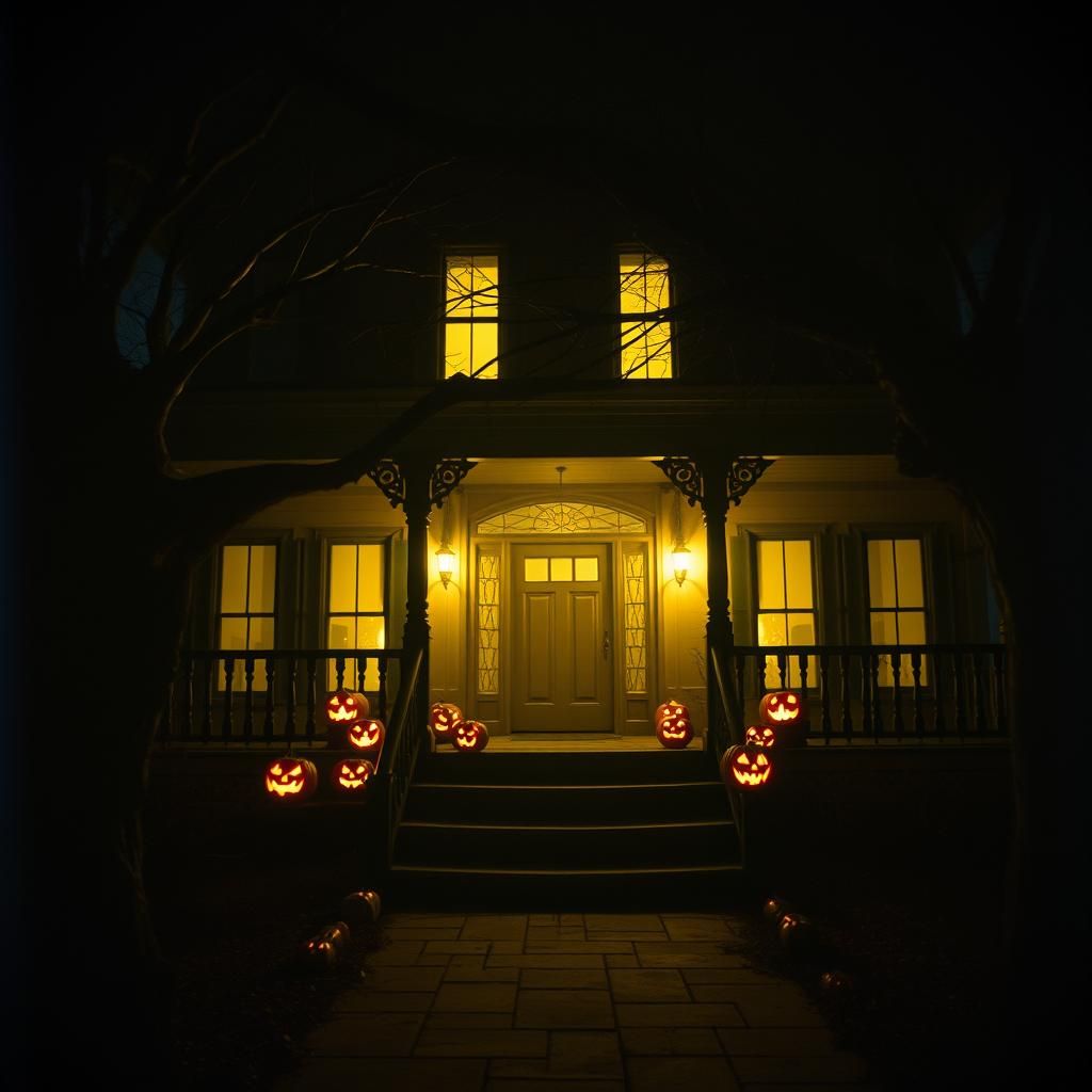Eerily Glowing Jack-o-Lanterns at Haunted Mansion