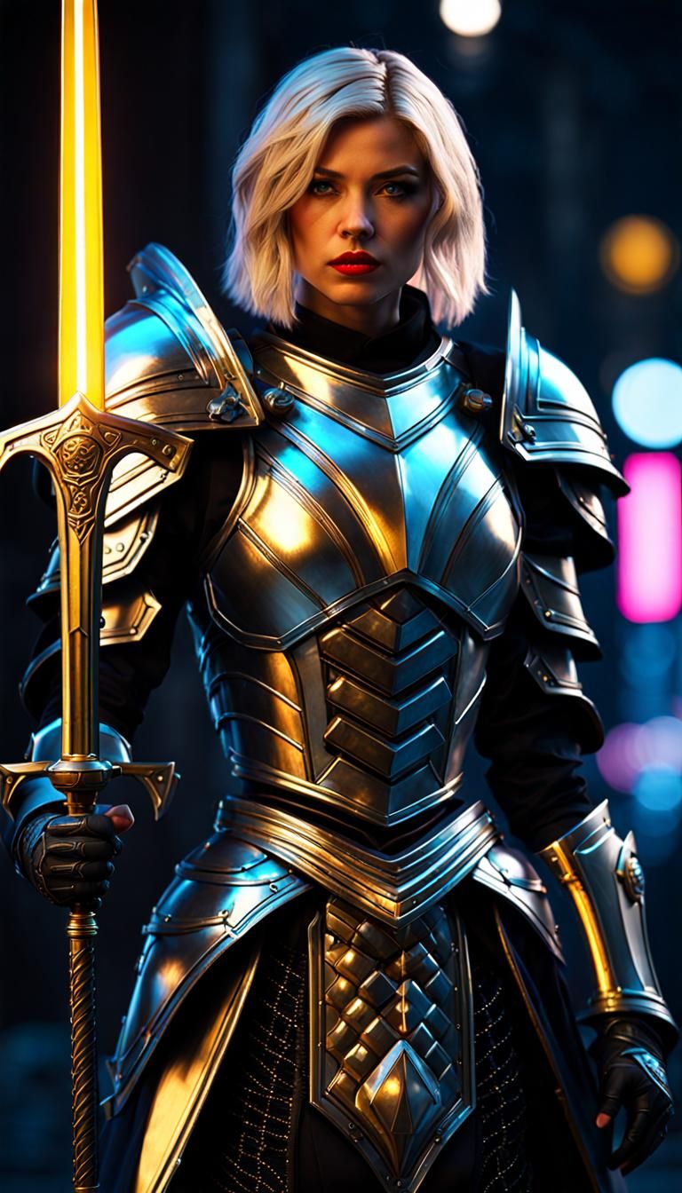 Blondie knight with plasma blade.