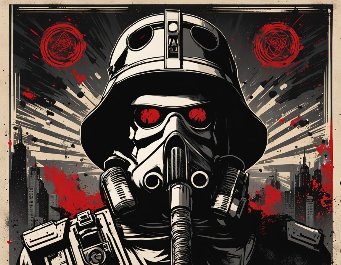 Gritty Propaganda Poster Art in Street Art Style