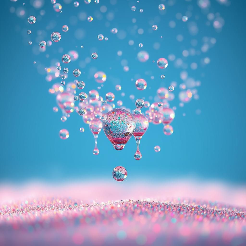 Iridescent Sand Tears in Surrealist Style