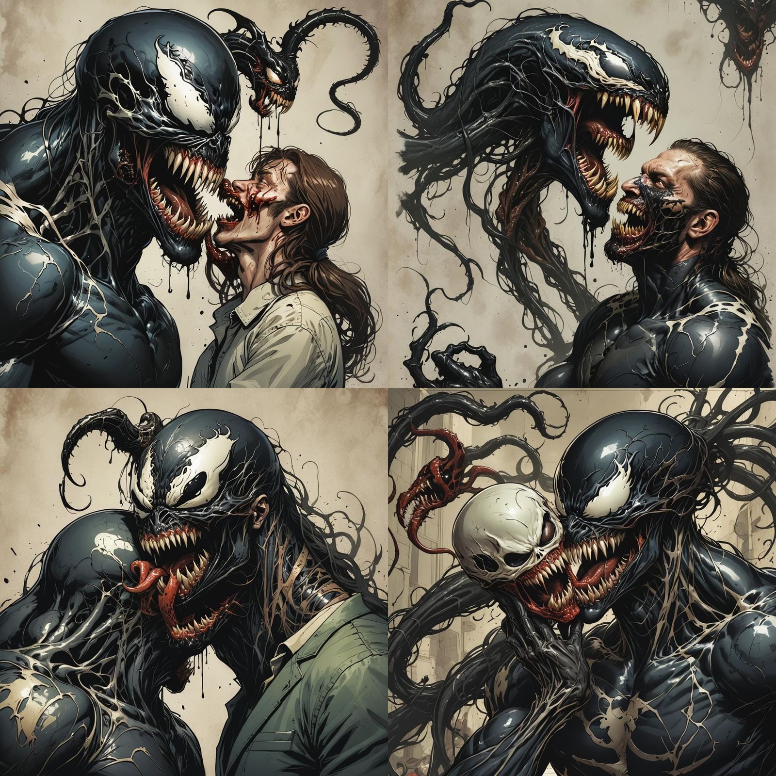 Venom's Savage Feast: A Grotesque Depiction