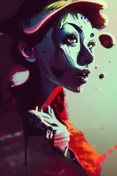 Shocked Woman in Horror Manga Style