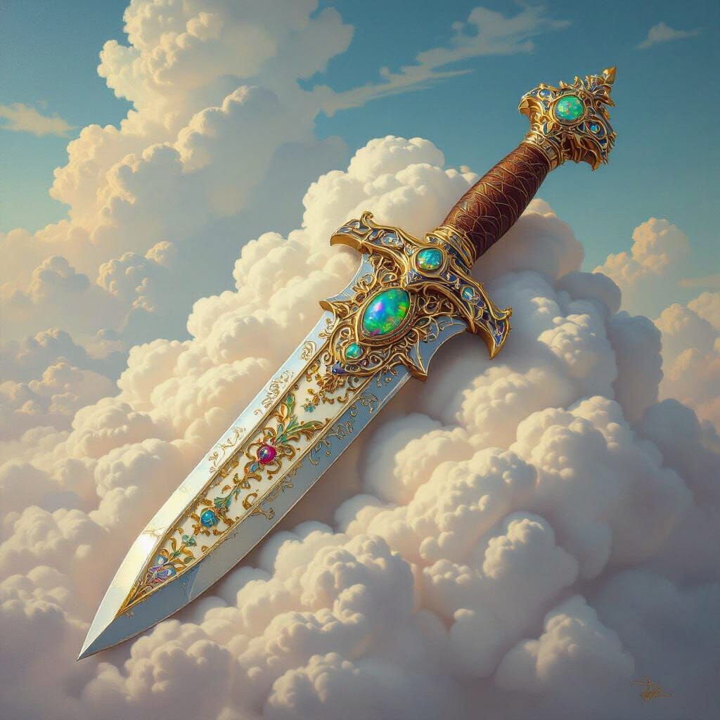 Ornate Enchanted Dagger with Hawk Design