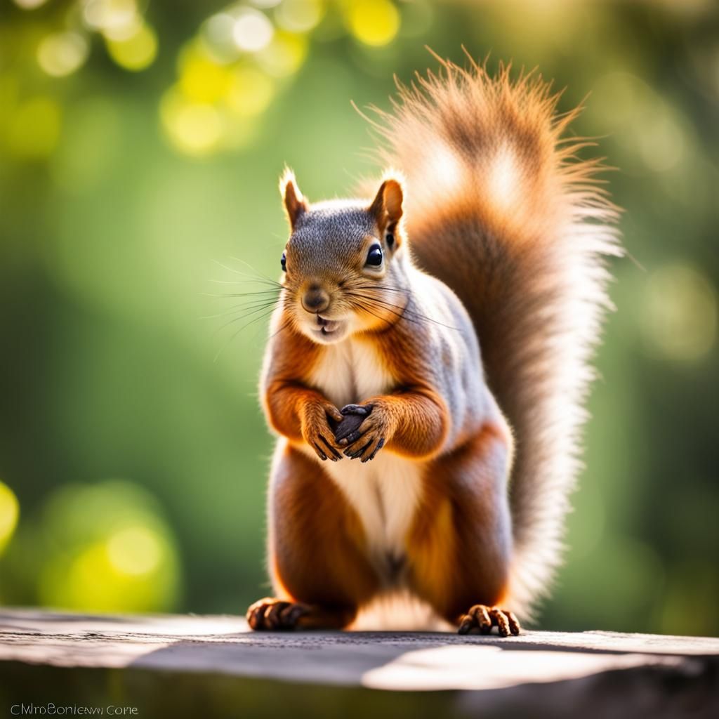 Squirrel Portrait with Bokeh, Professional Photography